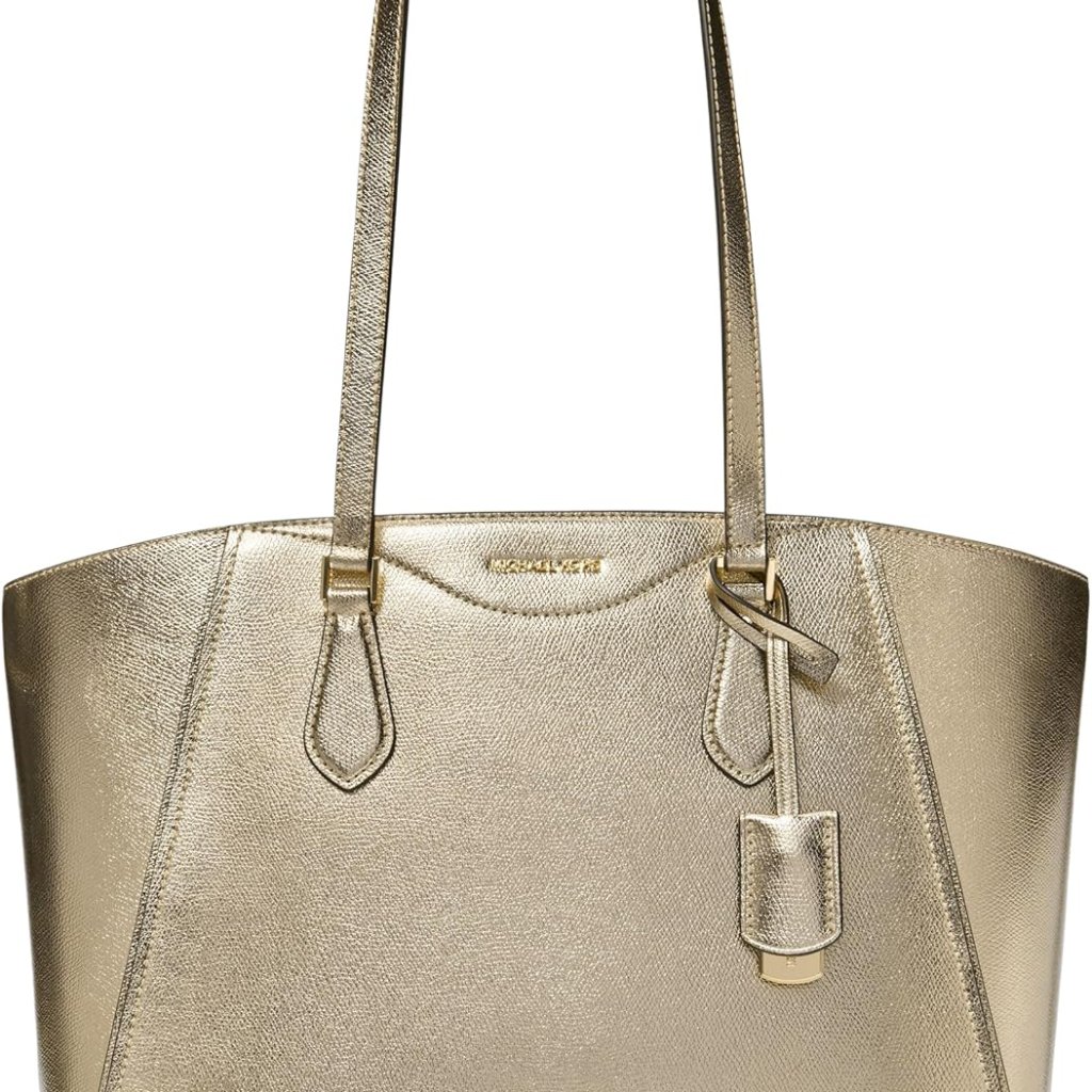Luxury Taryn Tote - Eco-Friendly Metallic Leather Bag With Gold-Tone Accents